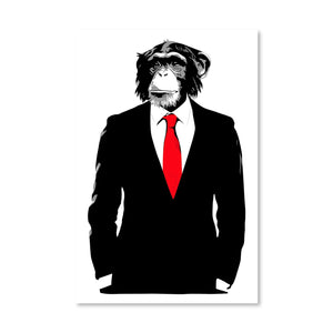 Banksy Monkey Suit Canvas Art Clock Canvas