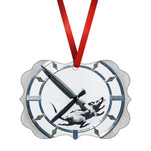 Banksy New York Clock Rat Ornament Christmas Ornament Victorian 10.8 x 8cm Clock Canvas