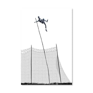 Banksy Pole Vaulter Canvas Art Clock Canvas