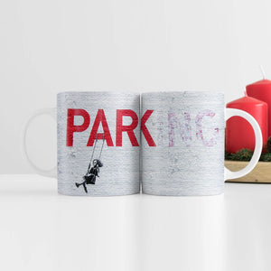 Banksy Swing Girl Mug Mug White Clock Canvas