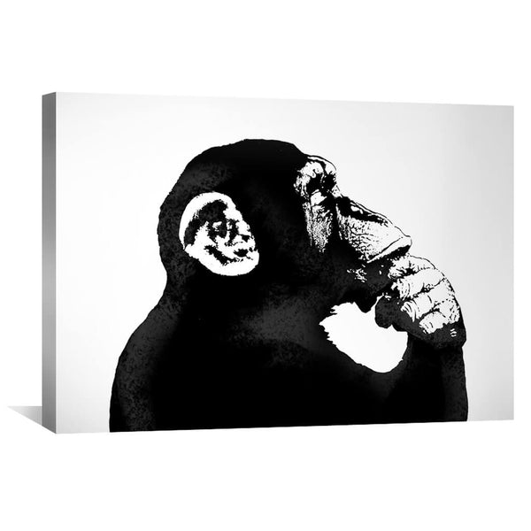 Banksy The Thinker Monkey Canvas | Canvas Wall Art – ClockCanvas
