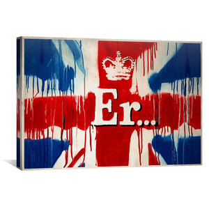 Banksy Union Jack Er Canvas Art 45 x 30cm / Unframed Canvas Print Clock Canvas