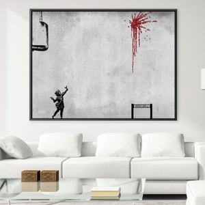 Banksy Valentines Day Canvas Art Clock Canvas
