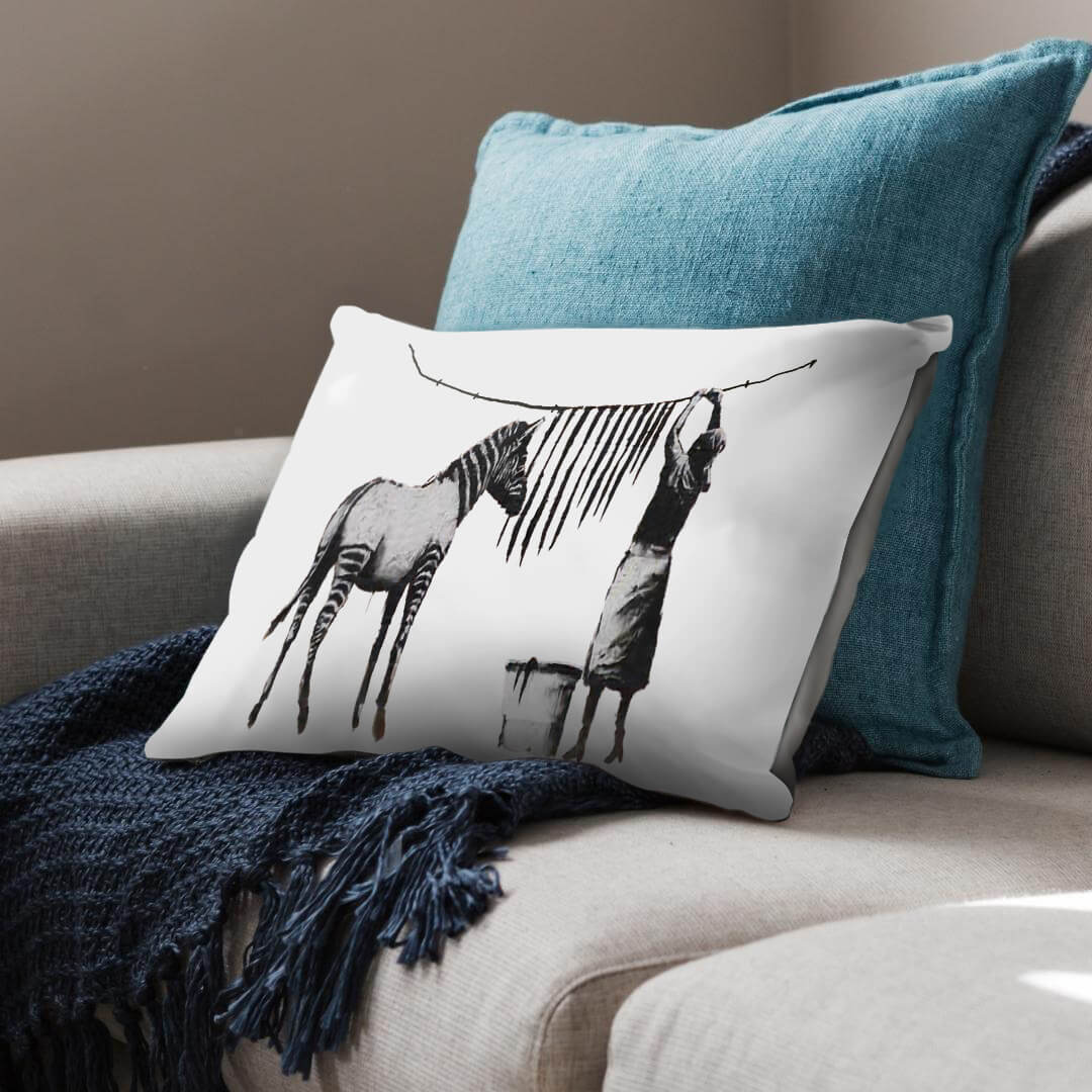 Banksy Washing Zebra Stripes Cushion Cushion Cushion Landscape Clock Canvas