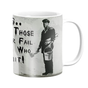 Banksy Winners Are Not Mug Mug White Clock Canvas