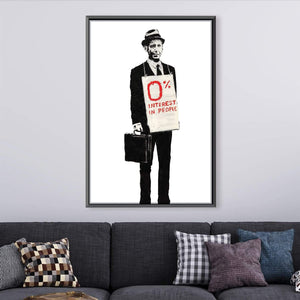 Banksy Zero Per Cent Interest In People Canvas Art Clock Canvas