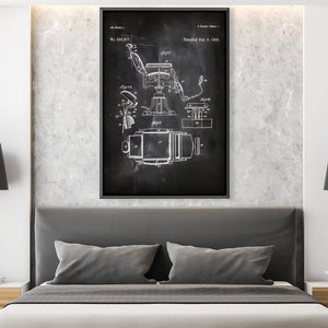 Barber Chair Blue print Canvas Art Clock Canvas