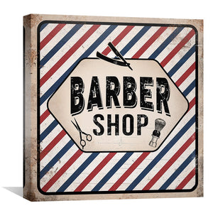 Barber Shop Canvas Art Clock Canvas