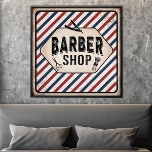 Barber Shop Canvas Art Clock Canvas