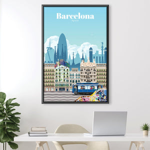 Barcelona Canvas - Studio 324 Art Clock Canvas