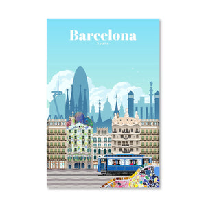 Barcelona Canvas - Studio 324 Art Clock Canvas