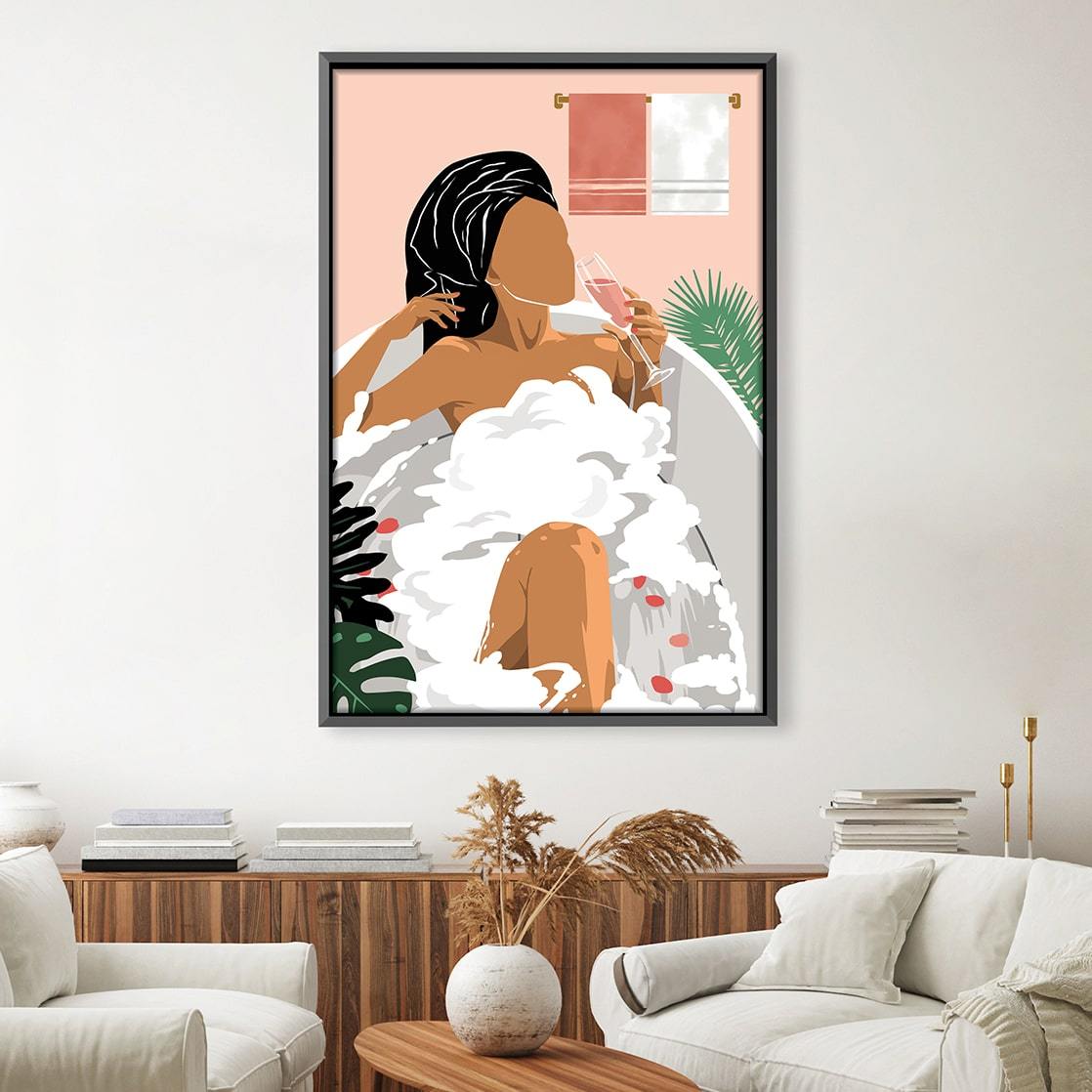 Bathe and Relax Canvas Art Clock Canvas