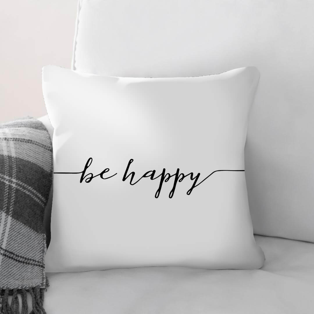 Be Happy A Cushion Cushion Cushion Square Clock Canvas
