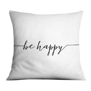 Be Happy A Cushion Cushion Cushion Square Clock Canvas