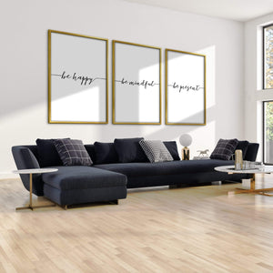 Be Happy Canvas Art Clock Canvas