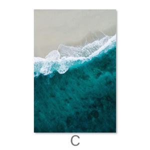 Beach Canvas Art C / 40 x 60cm / Unframed Canvas Print Clock Canvas