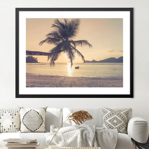 Beach Vacation Print Art Clock Canvas