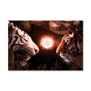 Beasts Fight Canvas Art Clock Canvas