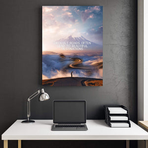 Beautiful Destinations - Mountain Canvas Art Clock Canvas