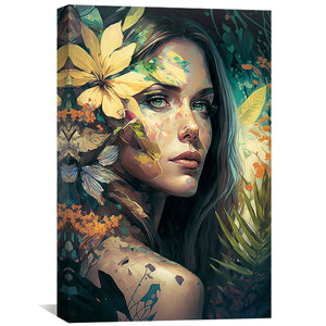 Beauty and Abstract Strokes Canvas Art Clock Canvas