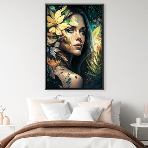Beauty and Abstract Strokes Canvas Art Clock Canvas