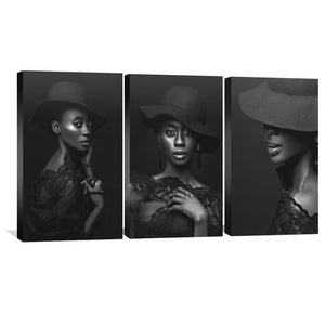 Beauty Canvas Art Set of 3 / 40 x 60cm / Unframed Canvas Print Clock Canvas