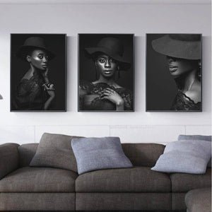 Beauty Canvas Art Set of 3 / 40 x 50cm / No Board - Canvas Print Only Clock Canvas