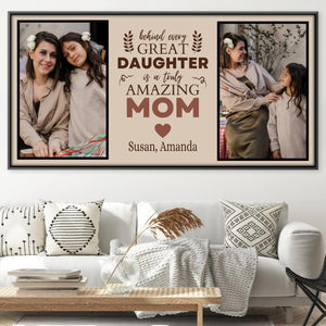 Behind Every Mom Canvas Art Clock Canvas