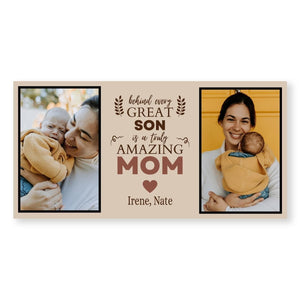 Behind Every Mom Canvas Art Clock Canvas