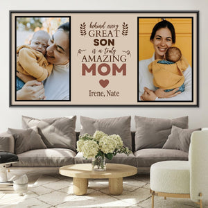 Behind Every Mom Canvas Art Clock Canvas