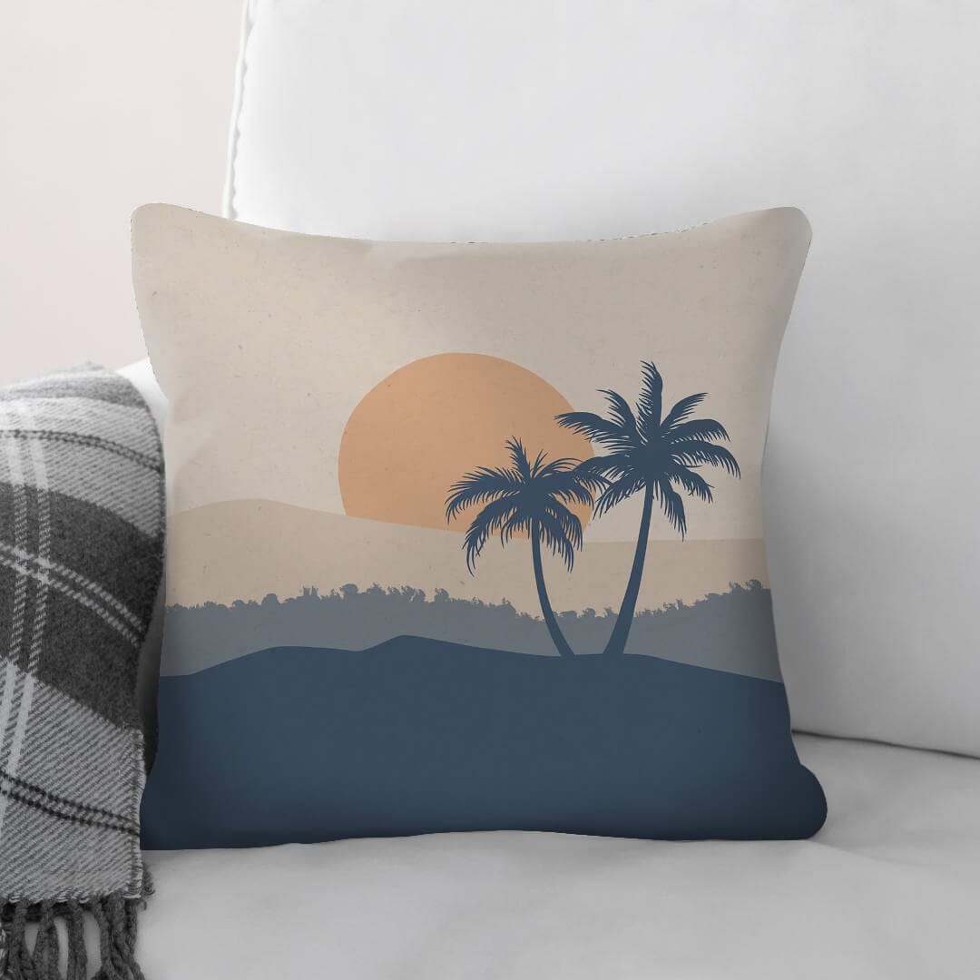 Beige Tropics A Cushion Cushion 45 x 45cm Clock Canvas