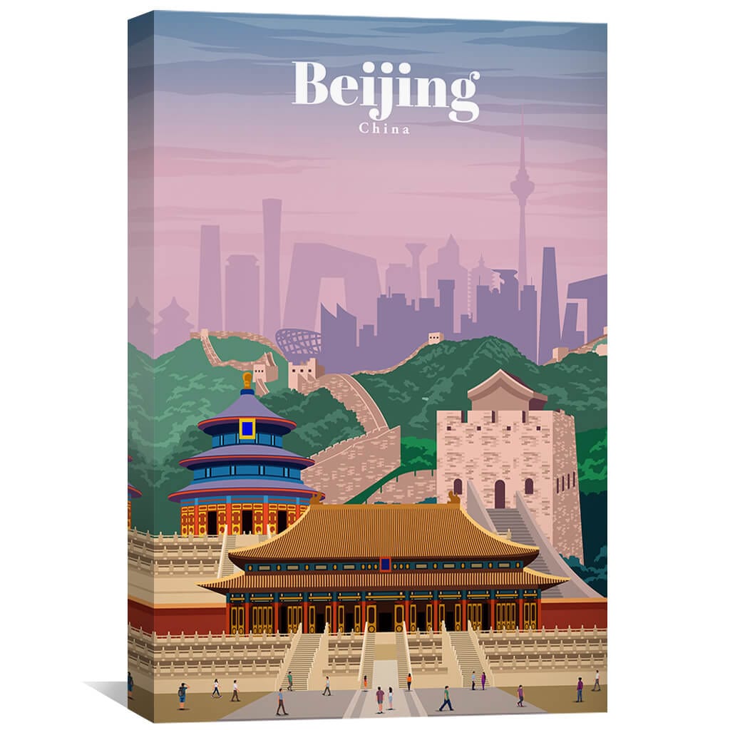 Beijing Canvas - Studio 324 Art 30 x 45cm / Unframed Canvas Print Clock Canvas