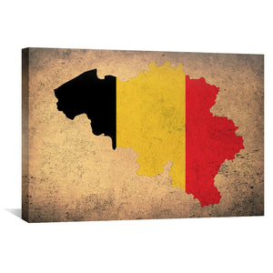 Belgium Canvas Art 45 x 30cm / Unframed Canvas Print Clock Canvas