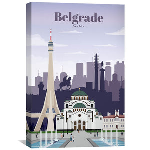 Belgrade Canvas - Studio 324 Art 30 x 45cm / Unframed Canvas Print Clock Canvas