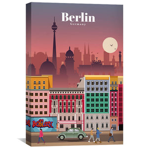 Berlin Canvas - Studio 324 Art 30 x 45cm / Unframed Canvas Print Clock Canvas