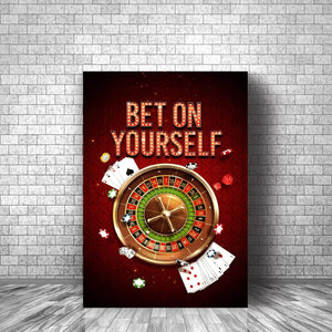 Bet On Yourself Clock Canvas