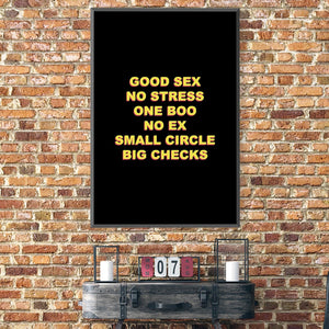Big Checks - Black Canvas Art Clock Canvas