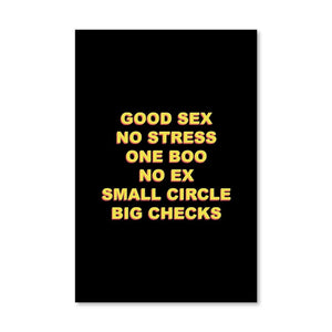 Big Checks - Black Canvas Art Clock Canvas