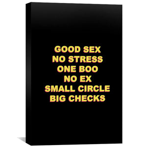 Big Checks - Black Canvas Art 30 x 45cm / Standard Gallery Wrap Clock Canvas