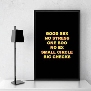 Big Checks - Black Clock Canvas