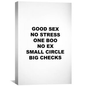 Big Checks - White Clock Canvas