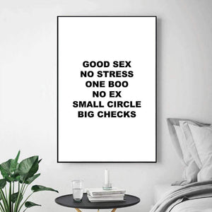 Big Checks - White Canvas Art Clock Canvas