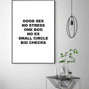 Big Checks - White Clock Canvas