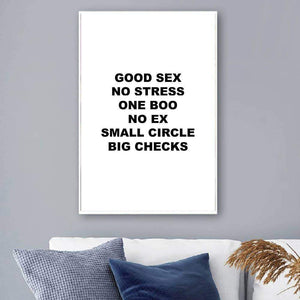 Big Checks - White Clock Canvas