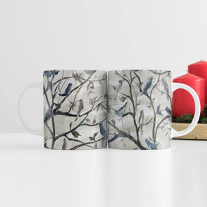Birds And Branches Mug Mug White Clock Canvas