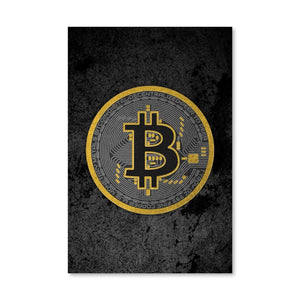 Bitcoin Canvas Art Clock Canvas