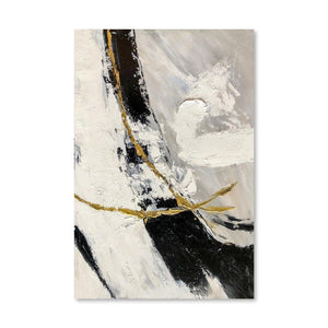 Black and White Crosspoint Oil Painting Oil Clock Canvas