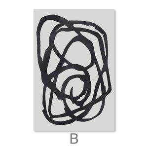 Black and White Impressionism Canvas Art B / 30 x 45cm / Unframed Canvas Print Clock Canvas