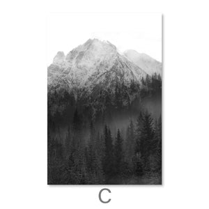 Black and White Nature Canvas Art C / 30 x 45cm / Unframed Canvas Print Clock Canvas