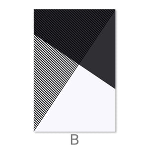 Black and White Triangles Canvas Art B / 30 x 45cm / Unframed Canvas Print Clock Canvas